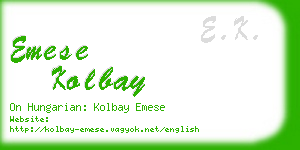 emese kolbay business card